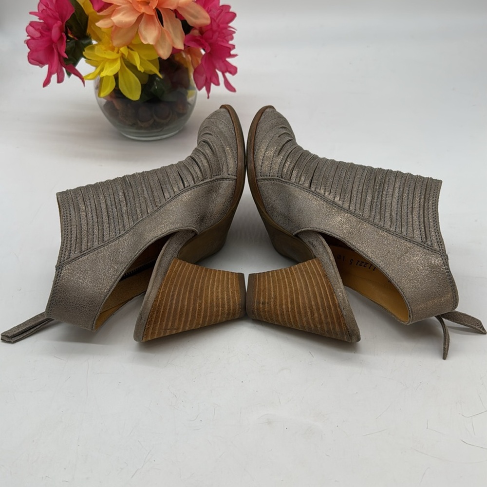 Paul Green Stylish Gray Peep-Toe Leathr Ankle Boots Size 5 MCH9112 - Picture 5 of 8